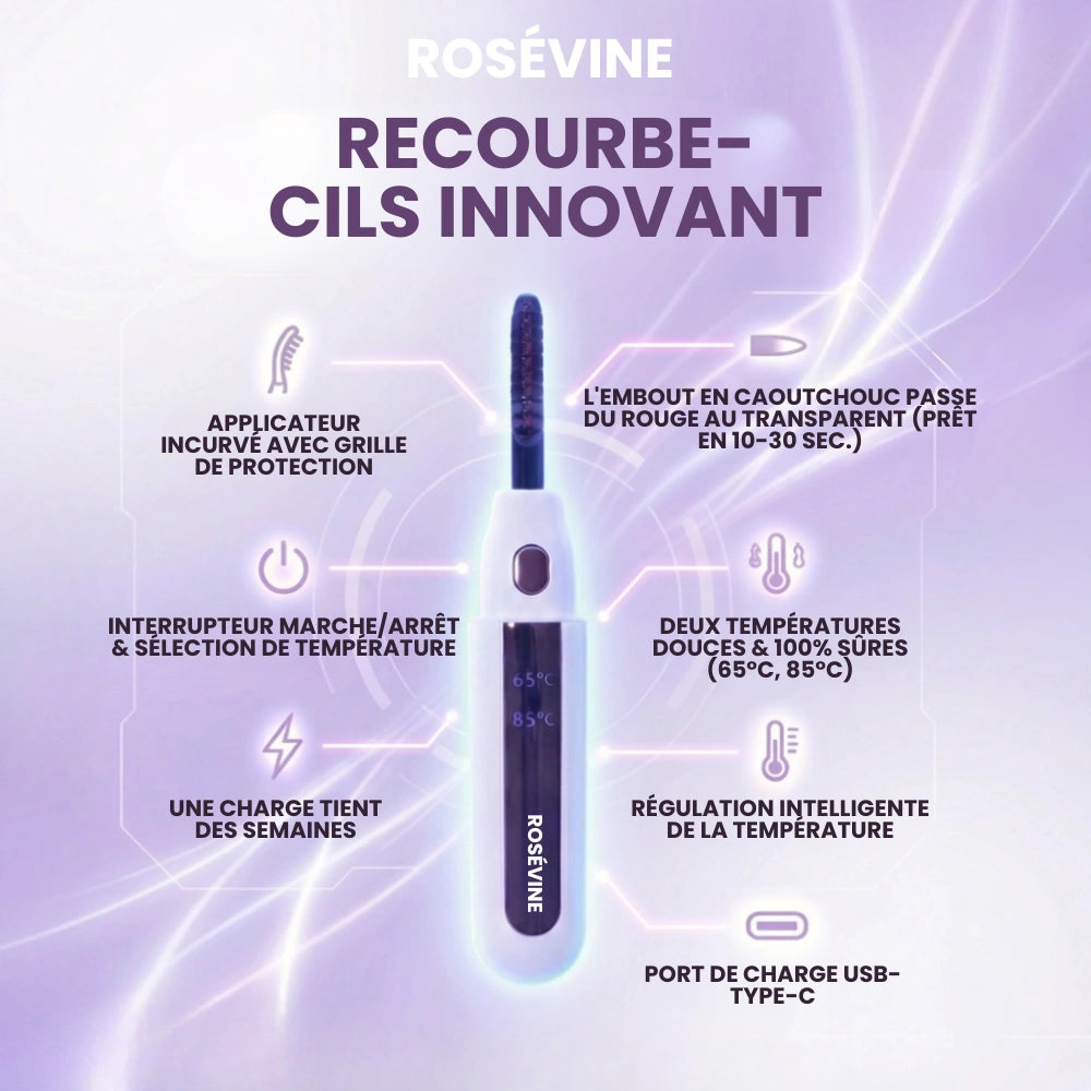 ROSÉVINE CURLER™ Recourbe-cils Chauffant