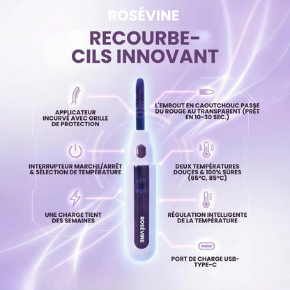 ROSÉVINE CURLER™ Recourbe-cils Chauffant
